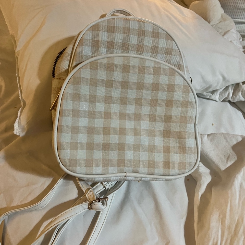 Mini Plaid Backpack Purse